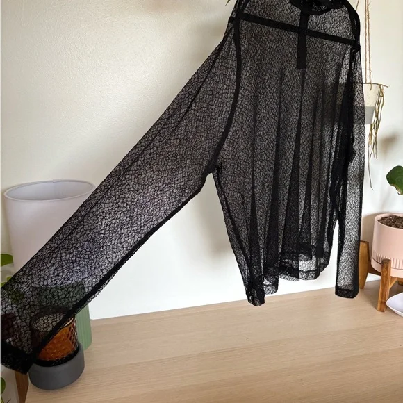 Wildfang Sheer Black Lace Blouse - Picture 2 of 6